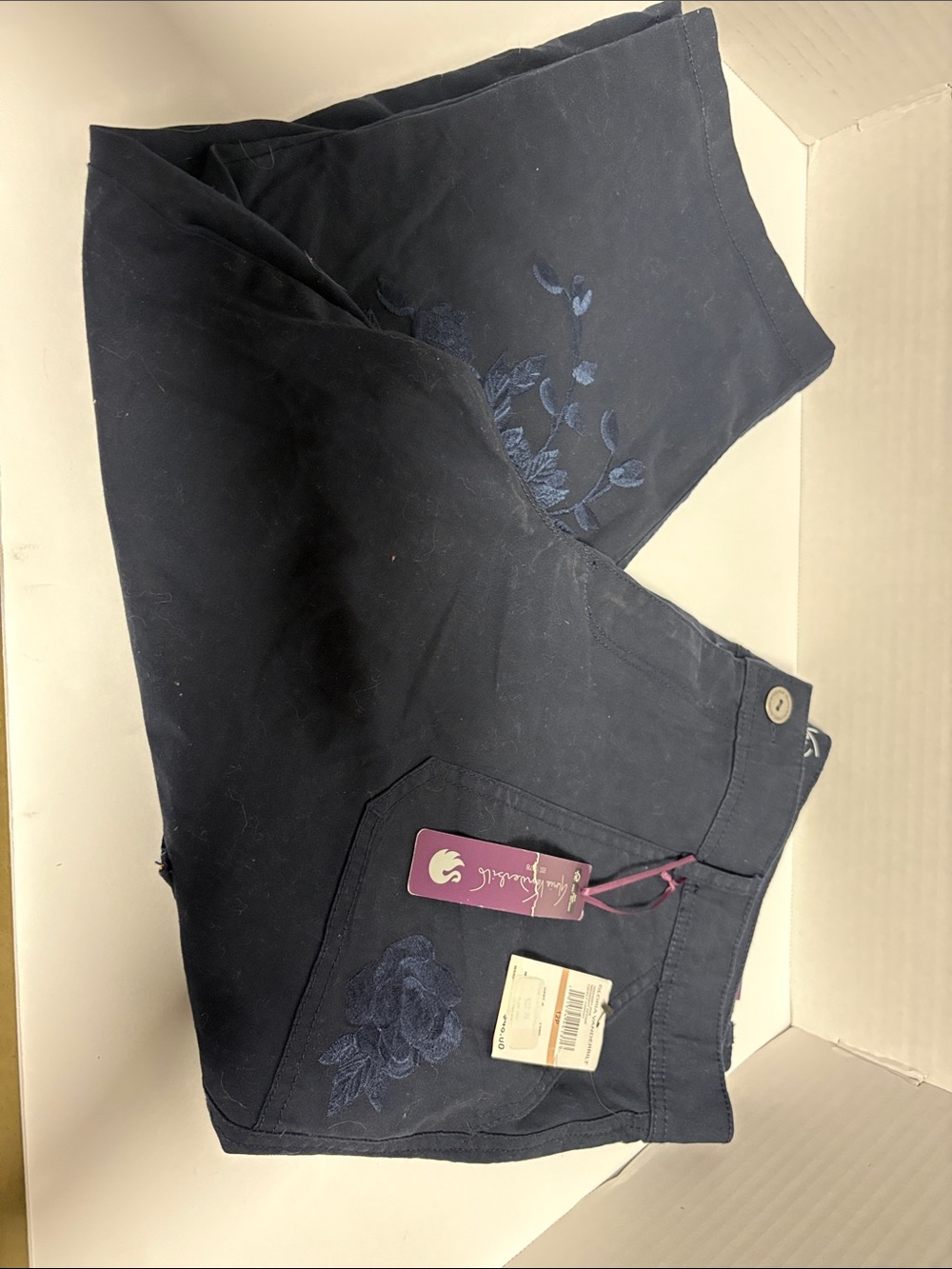 Gloria Vanderbilt Cicely Cargo Pants - Navy Blue - Picture 2 of 7